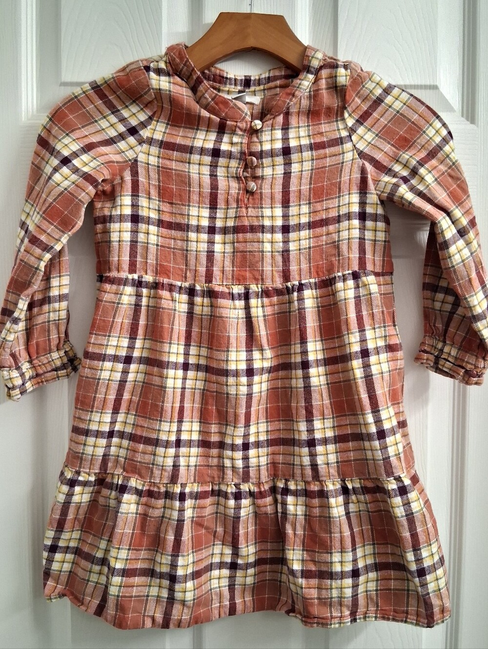 Dip Girls Flannel Plaid Dress Tunic Top XS